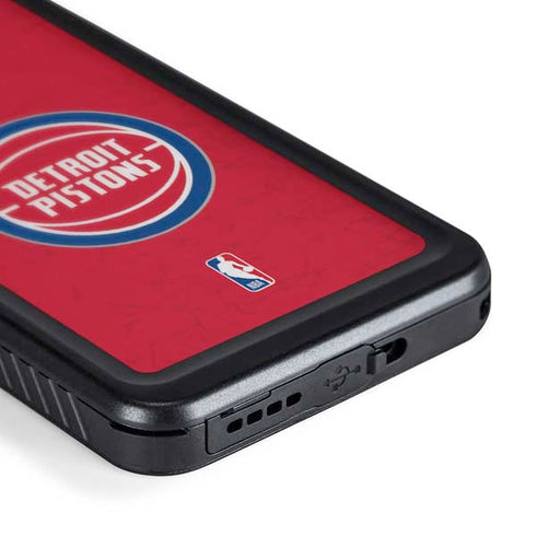 NBA Detroit Pistons Distressed Galaxy S24 Waterproof Case